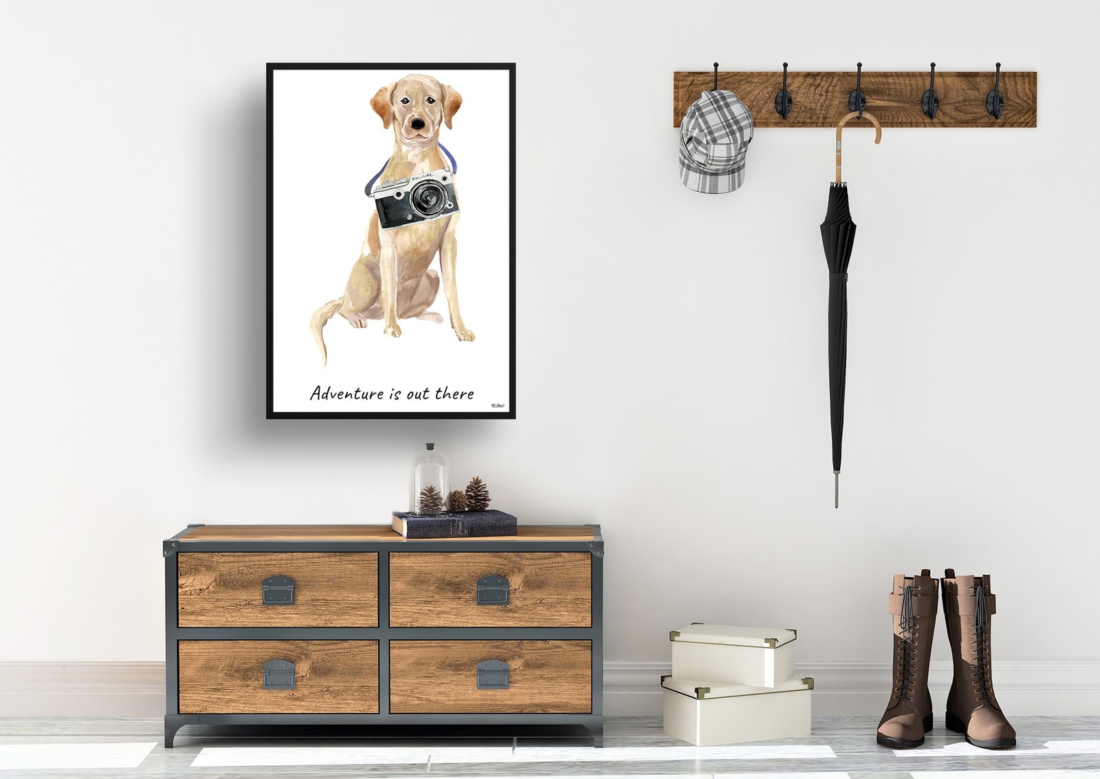 Adventure is out there Labrador retriever dog print illustration. Framed & un-framed wall art 7 Adventure is out there Labrador retriever dog print illustration. Framed & un-framed wall art - Image 5