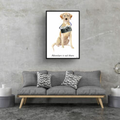 Adventure is out there Labrador retriever dog print illustration. Framed & un-framed wall art 16 adventure is out there portrait print labrador retriever 28x40 living room