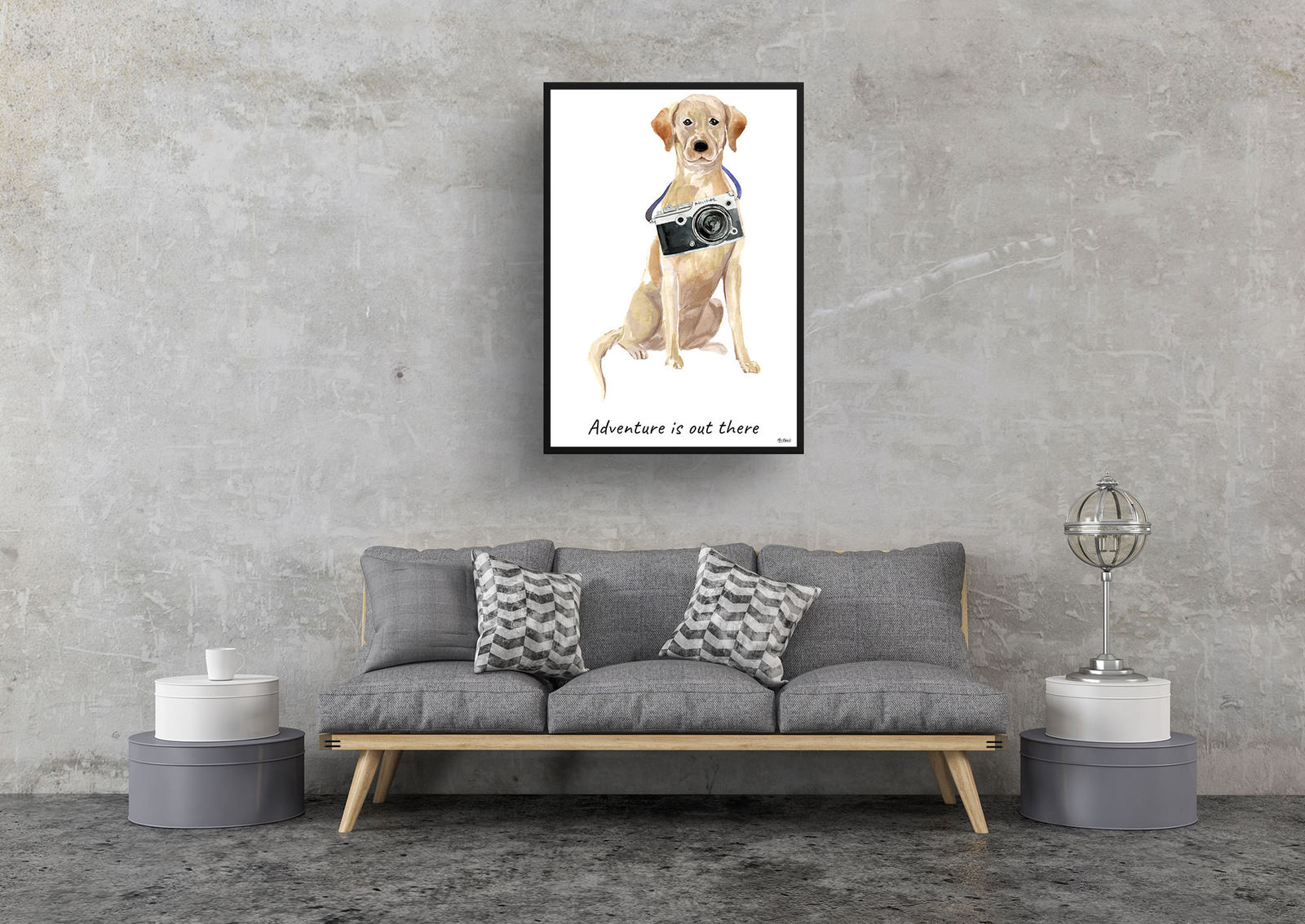 Adventure is out there Labrador retriever dog print illustration. Framed & un-framed wall art 9 Adventure is out there Labrador retriever dog print illustration. Framed & un-framed wall art - Image 7