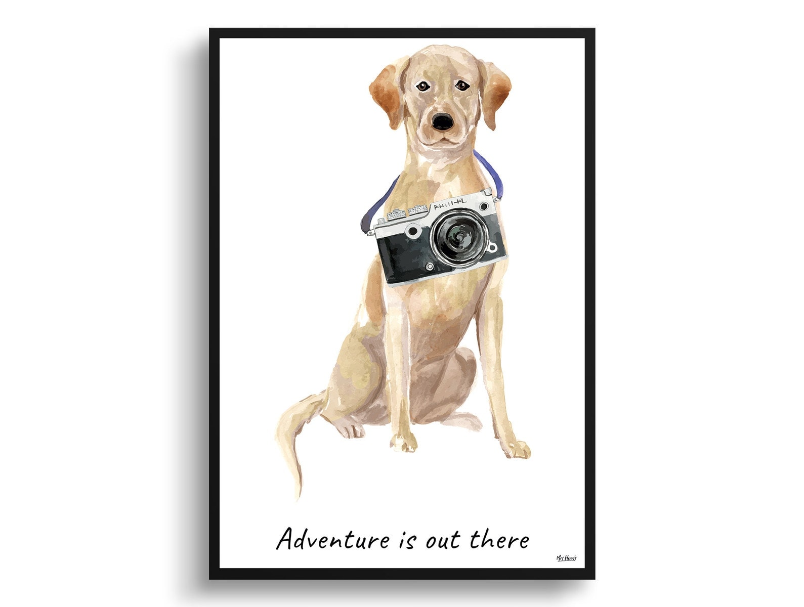 Adventure is out there Labrador retriever dog print illustration. Framed & un-framed wall art 3 Adventure is out there Labrador retriever dog print illustration. Framed & un-framed wall art