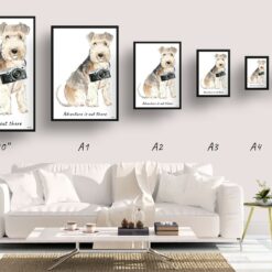 adventure is out there portrait print lakeland terrier size comparison
