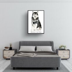 Adventure is out there Malamute dog print illustration. Framed & un-framed wall art 13 adventure is out there portrait print malamute 28x40 bedroom