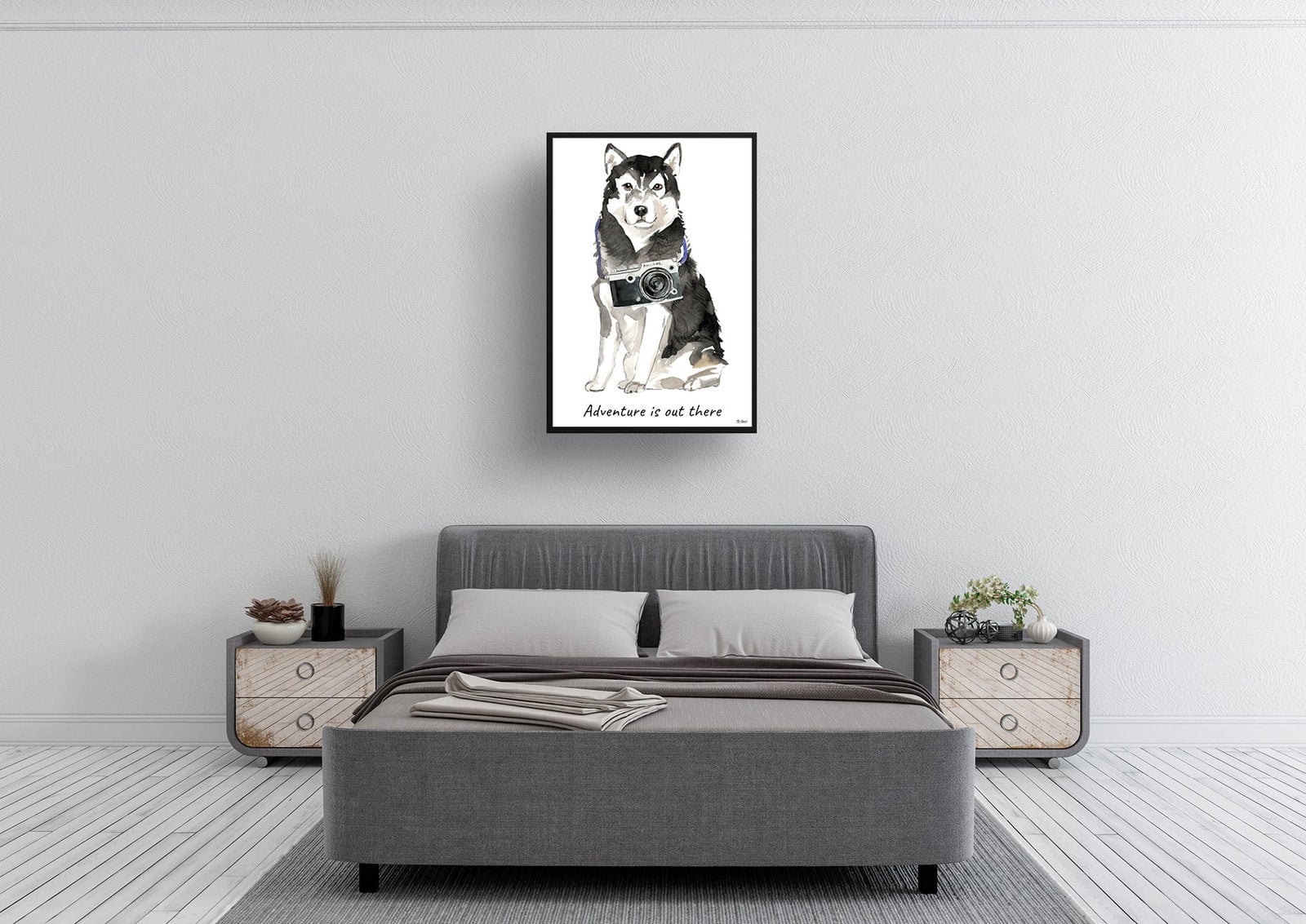 Adventure is out there Malamute dog print illustration. Framed & un-framed wall art 6 Adventure is out there Malamute dog print illustration. Framed & un-framed wall art - Image 4