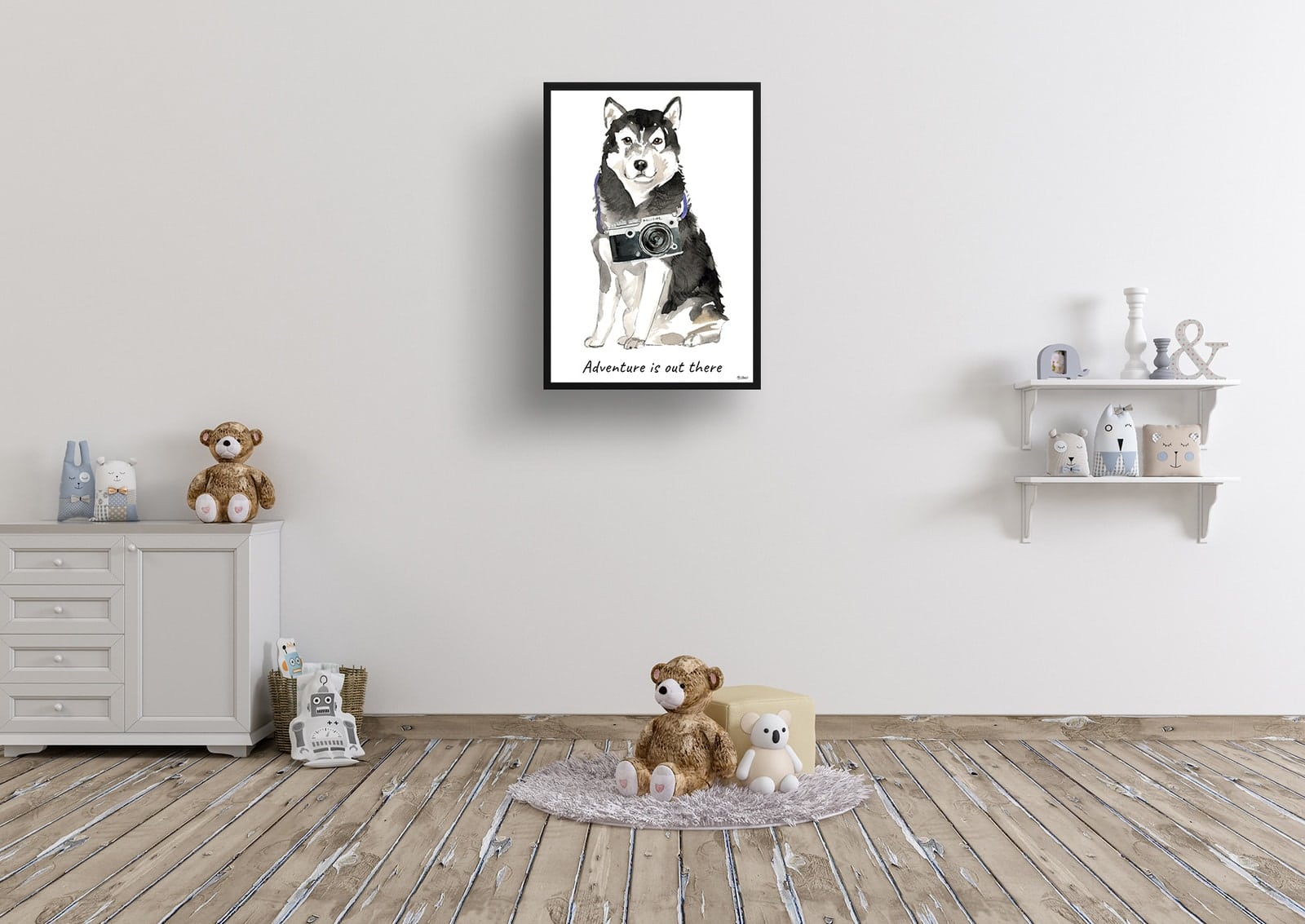 Adventure is out there Malamute dog print illustration. Framed & un-framed wall art 8 Adventure is out there Malamute dog print illustration. Framed & un-framed wall art - Image 6