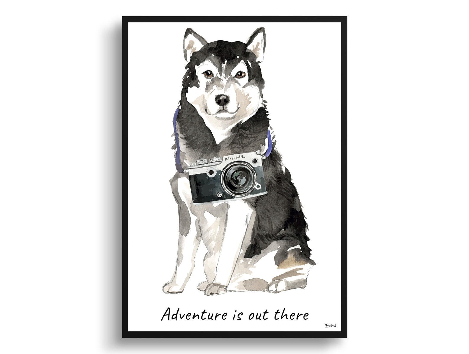 Adventure is out there Malamute dog print illustration. Framed & un-framed wall art 3 Adventure is out there Malamute dog print illustration. Framed & un-framed wall art