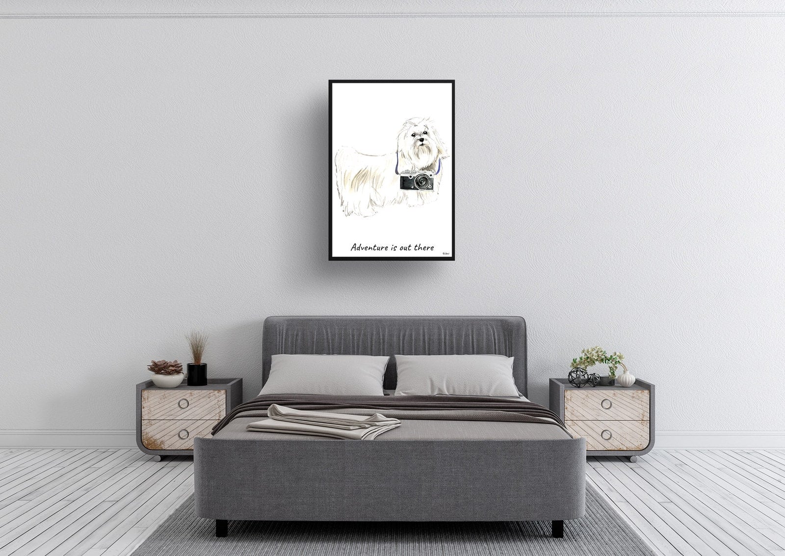 Adventure is out there Maltese dog print illustration. Framed & un-framed wall art 6 Adventure is out there Maltese dog print illustration. Framed & un-framed wall art - Image 4