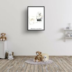 Adventure is out there Maltese dog print illustration. Framed & un-framed wall art 15 adventure is out there portrait print maltese 28x40 kids room