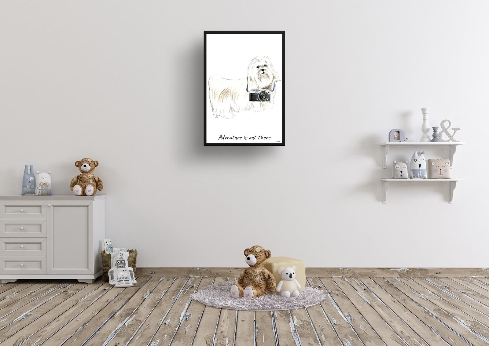 Adventure is out there Maltese dog print illustration. Framed & un-framed wall art 8 Adventure is out there Maltese dog print illustration. Framed & un-framed wall art - Image 6