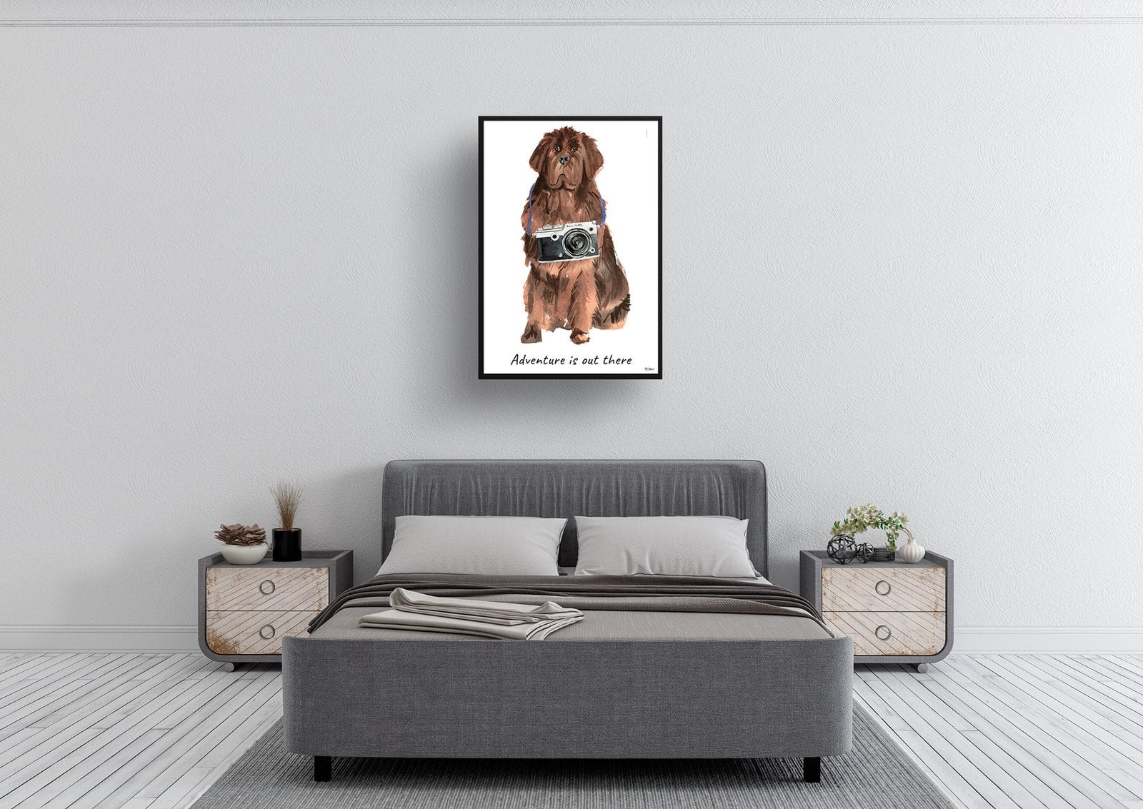 Adventure is out there Newfoundland dog print illustration. Framed & un-framed wall art 6 Adventure is out there Newfoundland dog print illustration. Framed & un-framed wall art - Image 4