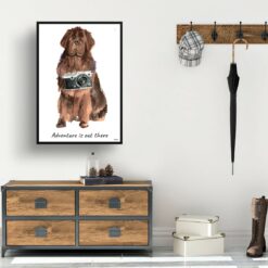 Adventure is out there Newfoundland dog print illustration. Framed & un-framed wall art 14 adventure is out there portrait print newfoundland 28x40 hall