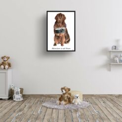 Adventure is out there Newfoundland dog print illustration. Framed & un-framed wall art 15 adventure is out there portrait print newfoundland 28x40 kids room