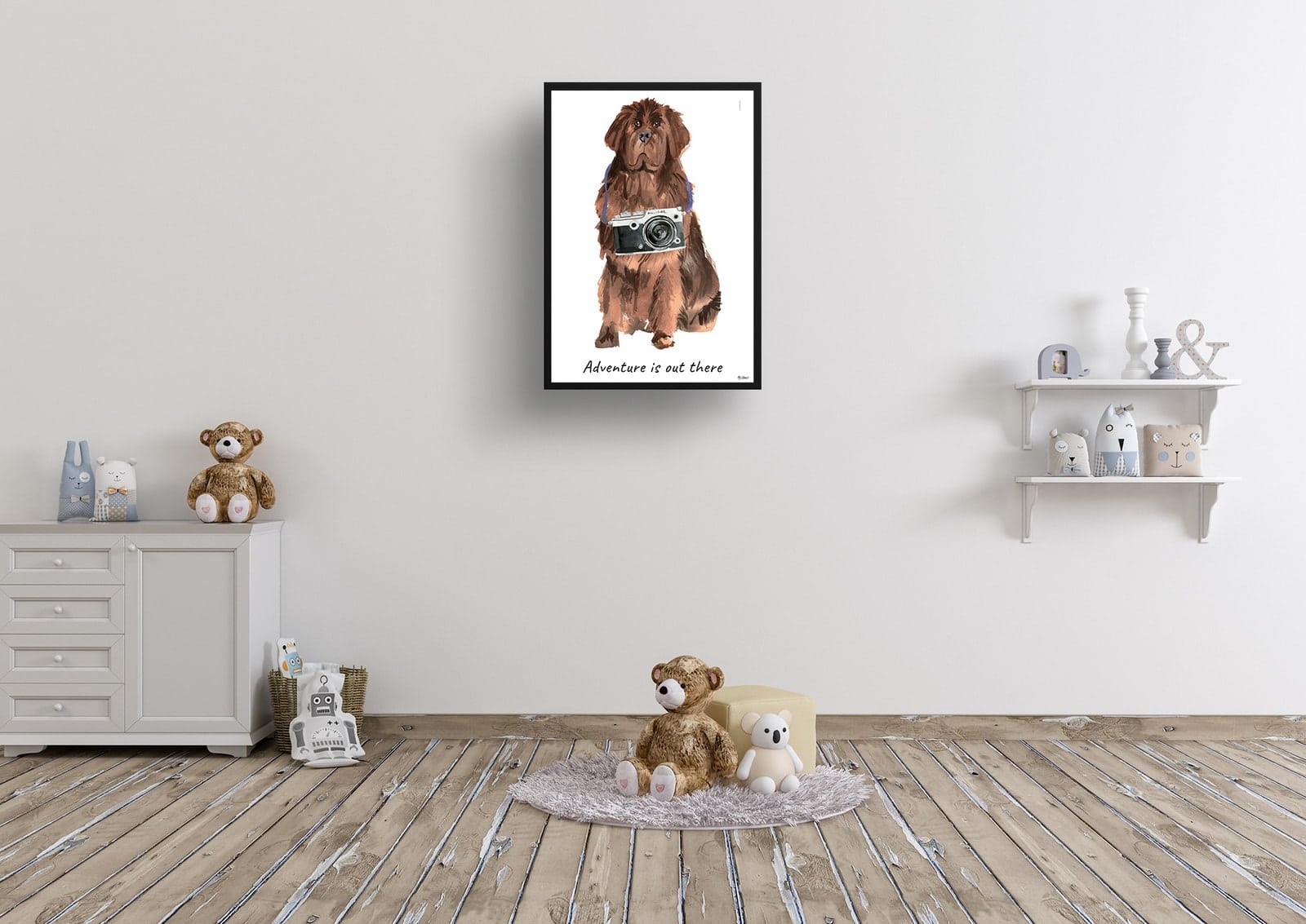 Adventure is out there Newfoundland dog print illustration. Framed & un-framed wall art 8 Adventure is out there Newfoundland dog print illustration. Framed & un-framed wall art - Image 6