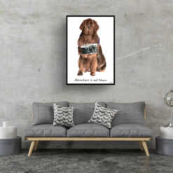 Adventure is out there Newfoundland dog print illustration. Framed & un-framed wall art 16 adventure is out there portrait print newfoundland 28x40 living room