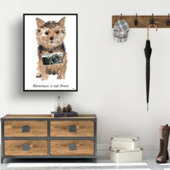 Adventure is out there Norfolk Terrier dog print illustration. Framed & un-framed wall art 14 adventure is out there portrait print norfolk terrier 28x40 hall