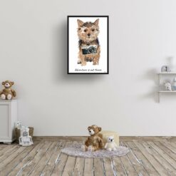 Adventure is out there Norfolk Terrier dog print illustration. Framed & un-framed wall art 15 adventure is out there portrait print norfolk terrier 28x40 kids room