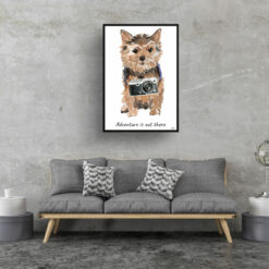 Adventure is out there Norfolk Terrier dog print illustration. Framed & un-framed wall art 16 adventure is out there portrait print norfolk terrier 28x40 living room