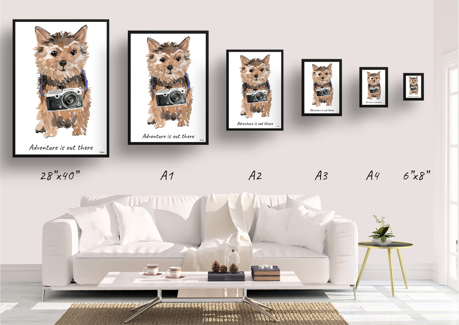 Adventure is out there Norfolk Terrier dog print illustration. Framed & un-framed wall art 4 Adventure is out there Norfolk Terrier dog print illustration. Framed & un-framed wall art - Image 2