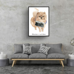 Adventure is out there Pomeranian dog print illustration. Framed & un-framed wall art 16 adventure is out there portrait print pomeranian 28x40 living room