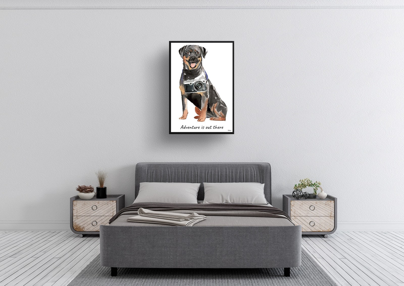 Adventure is out there Rottweiler dog print illustration. Framed & un-framed wall art 6 Adventure is out there Rottweiler dog print illustration. Framed & un-framed wall art - Image 4