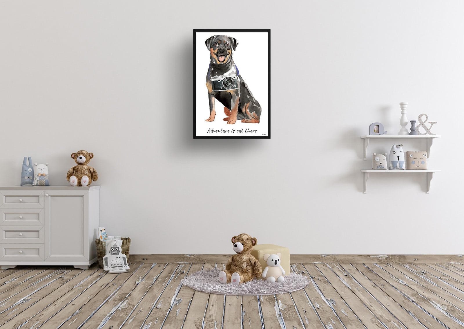 Adventure is out there Rottweiler dog print illustration. Framed & un-framed wall art 8 Adventure is out there Rottweiler dog print illustration. Framed & un-framed wall art - Image 6