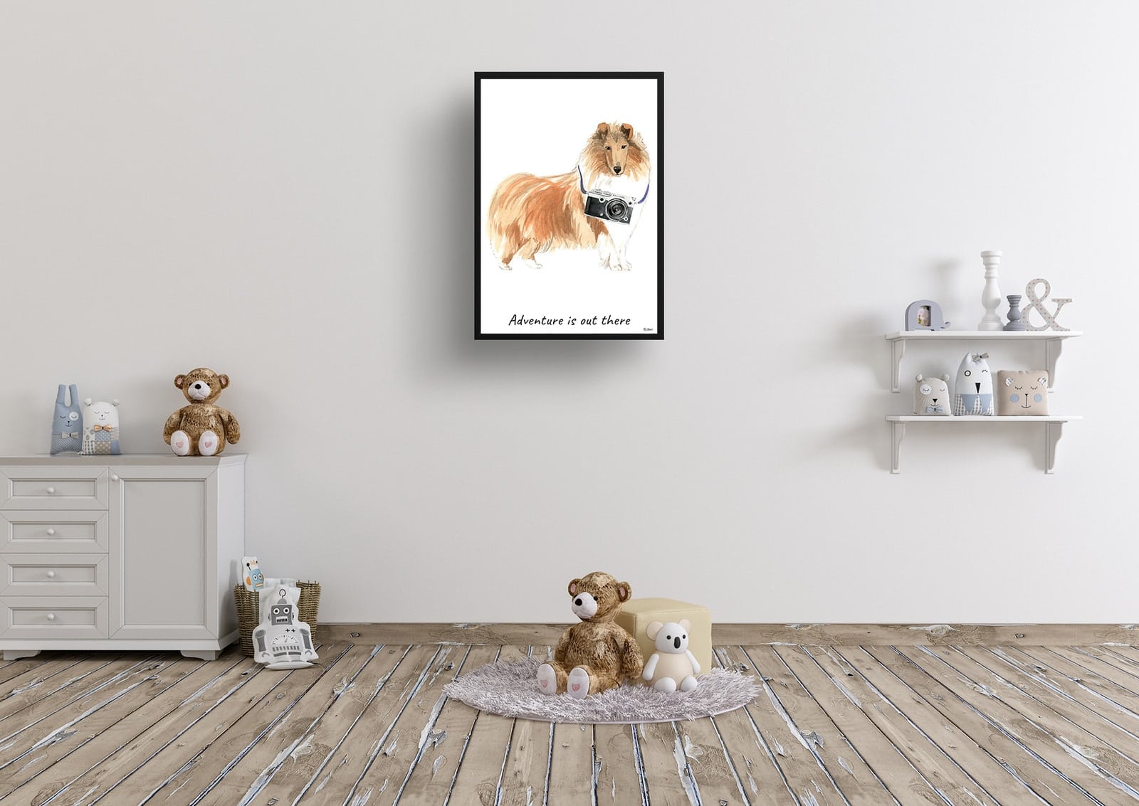 Adventure is out there Rough Collie dog print illustration. Framed & un-framed wall art 8 Adventure is out there Rough Collie dog print illustration. Framed & un-framed wall art - Image 6