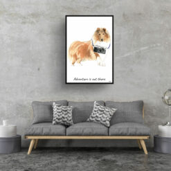 Adventure is out there Rough Collie dog print illustration. Framed & un-framed wall art 16 adventure is out there portrait print rough collie 28x40 living room