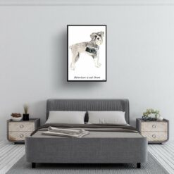 adventure is out there portrait print schnauzer 28x40 bedroom