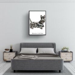 Adventure is out there Scottish Terrier dog print illustration. Framed & un-framed wall art 13 adventure is out there portrait print scottish terrier 28x40 bedroom