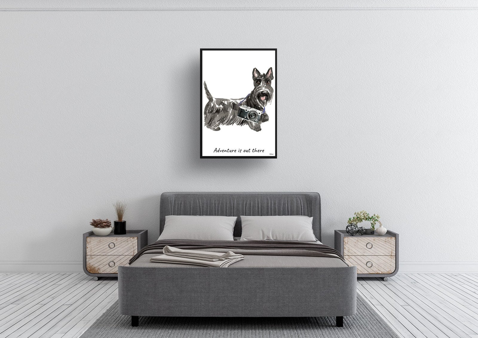 Adventure is out there Scottish Terrier dog print illustration. Framed & un-framed wall art 6 Adventure is out there Scottish Terrier dog print illustration. Framed & un-framed wall art - Image 4