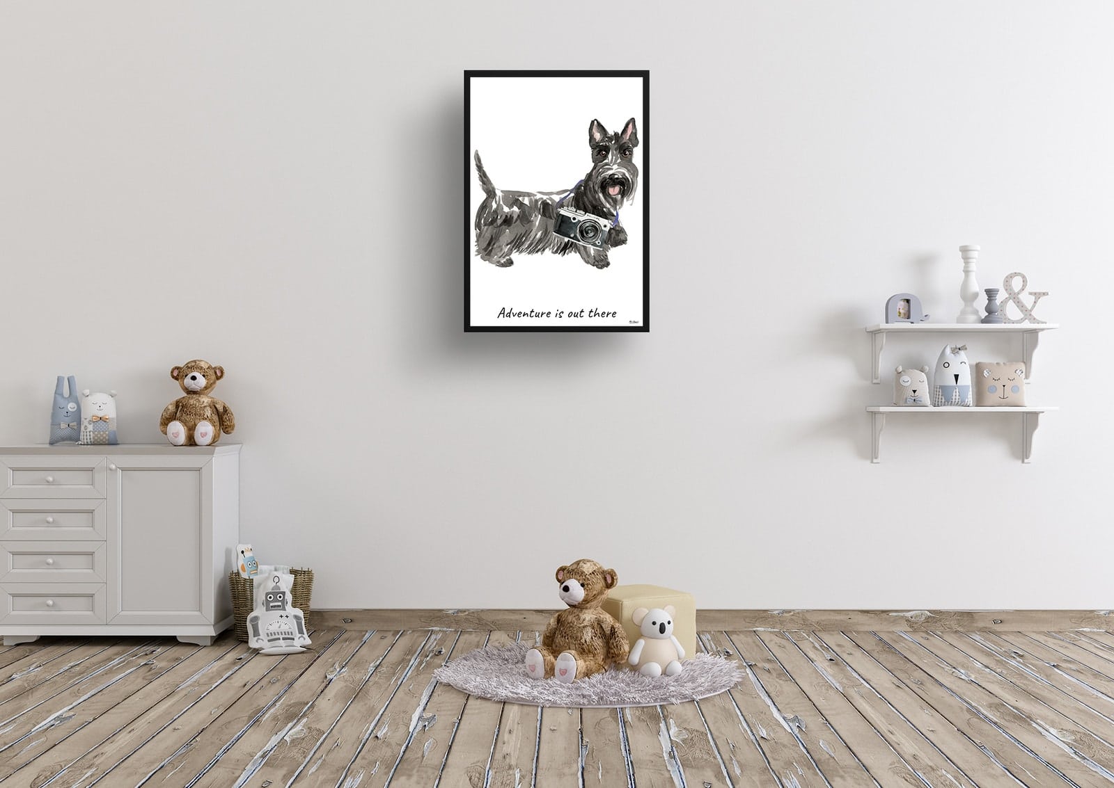 Adventure is out there Scottish Terrier dog print illustration. Framed & un-framed wall art 8 Adventure is out there Scottish Terrier dog print illustration. Framed & un-framed wall art - Image 6
