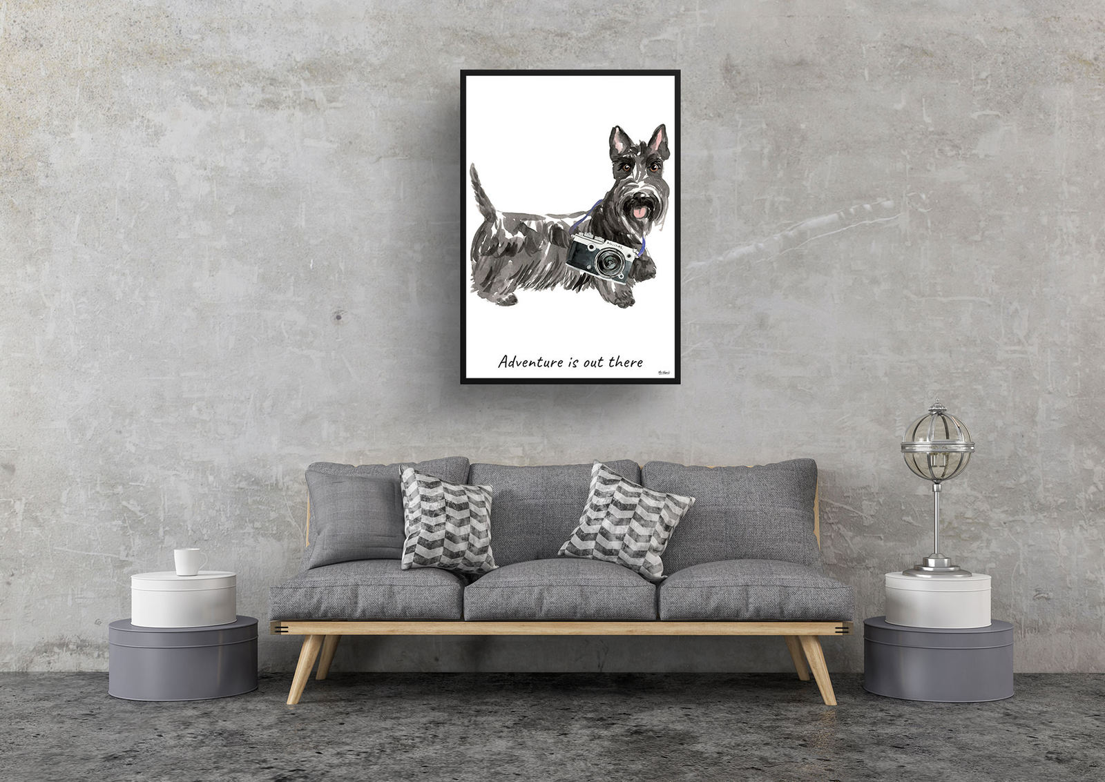 Adventure is out there Scottish Terrier dog print illustration. Framed & un-framed wall art 9 Adventure is out there Scottish Terrier dog print illustration. Framed & un-framed wall art - Image 7