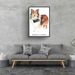 adventure is out there portrait print shetland sheepdog 28x40 living room