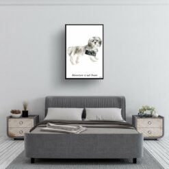 Adventure is out there Shih tzu Short hair dog print illustration. Framed & un-framed wall art 13 adventure is out there portrait print shih tzu short hair 28x40 bedroom