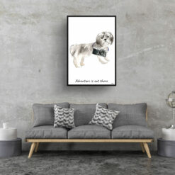 Adventure is out there Shih tzu Short hair dog print illustration. Framed & un-framed wall art 16 adventure is out there portrait print shih tzu short hair 28x40 living room