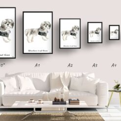 Adventure is out there Shih tzu Short hair dog print illustration. Framed & un-framed wall art 11 adventure is out there portrait print shih tzu short hair size comparison