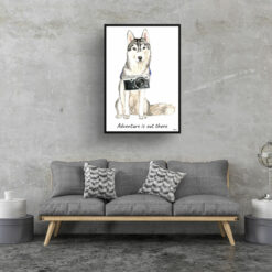 adventure is out there portrait print siberian husky 28x40 living room