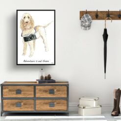 Adventure is out there Spinone Italiano dog print illustration. Framed & un-framed wall art 14 adventure is out there portrait print spinone italiano 28x40 hall