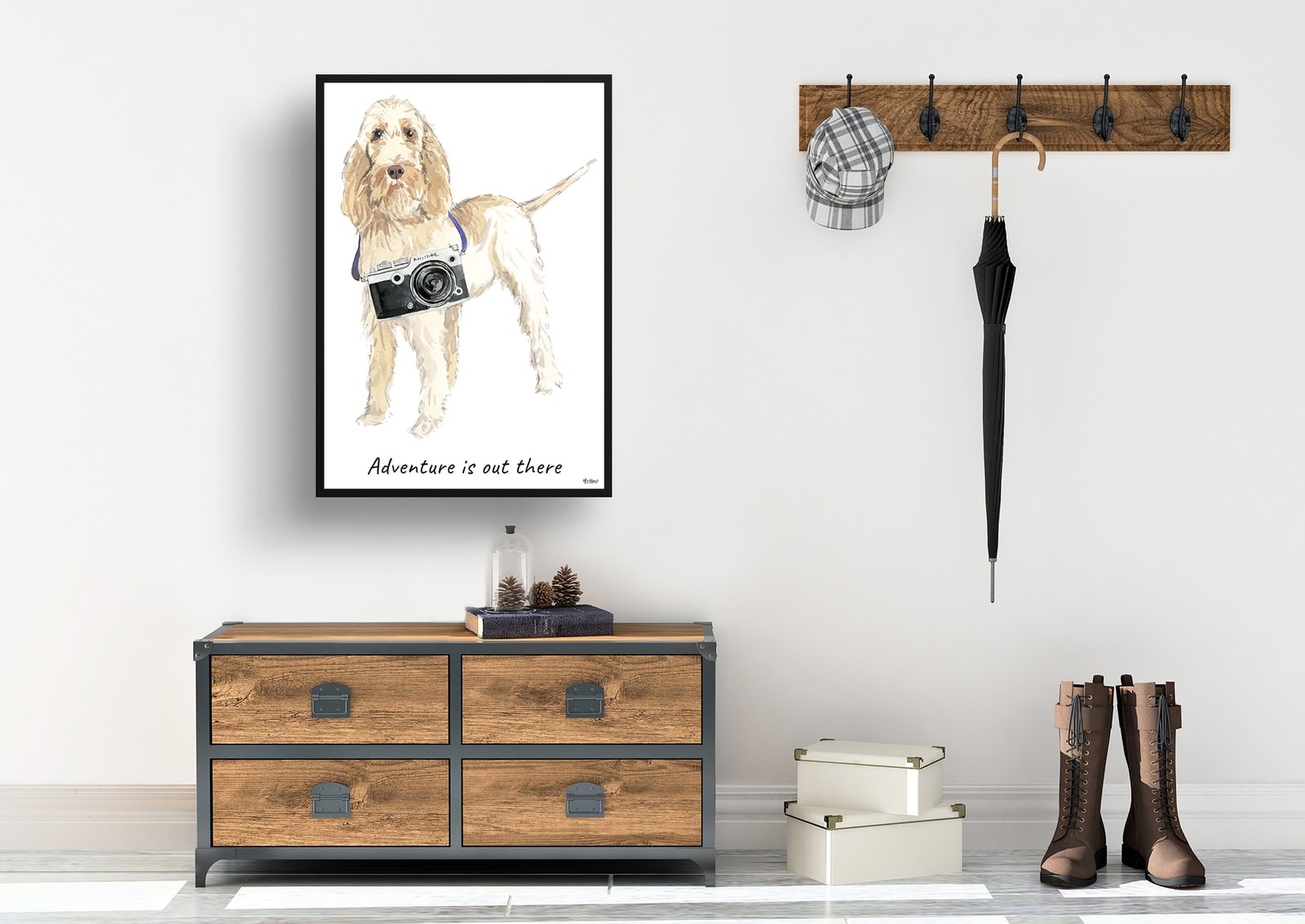 Adventure is out there Spinone Italiano dog print illustration. Framed & un-framed wall art 7 Adventure is out there Spinone Italiano dog print illustration. Framed & un-framed wall art - Image 5