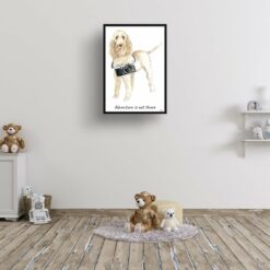 Adventure is out there Spinone Italiano dog print illustration. Framed & un-framed wall art 15 adventure is out there portrait print spinone italiano 28x40 kids room