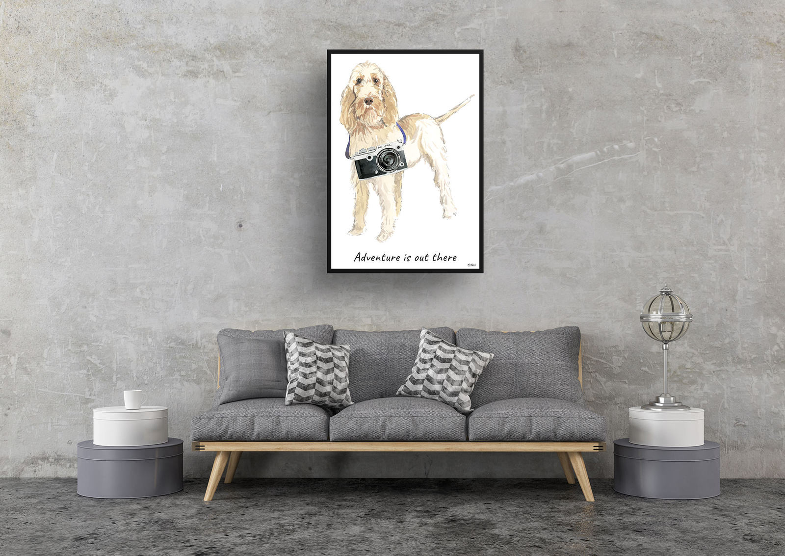 Adventure is out there Spinone Italiano dog print illustration. Framed & un-framed wall art 9 Adventure is out there Spinone Italiano dog print illustration. Framed & un-framed wall art - Image 7