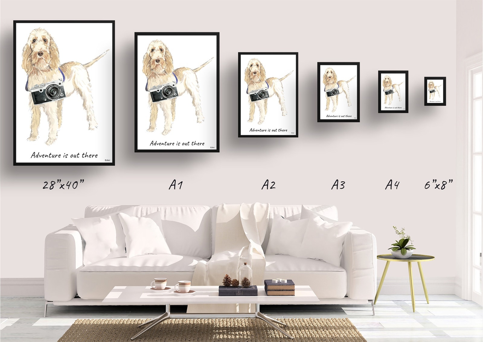 Adventure is out there Spinone Italiano dog print illustration. Framed & un-framed wall art 4 Adventure is out there Spinone Italiano dog print illustration. Framed & un-framed wall art - Image 2