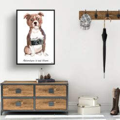 Adventure is out there Staffordshire Bull Terrier dog print illustration. Framed & un-framed wall art 14 adventure is out there portrait print staffordshire bull terrier 28x40 hall