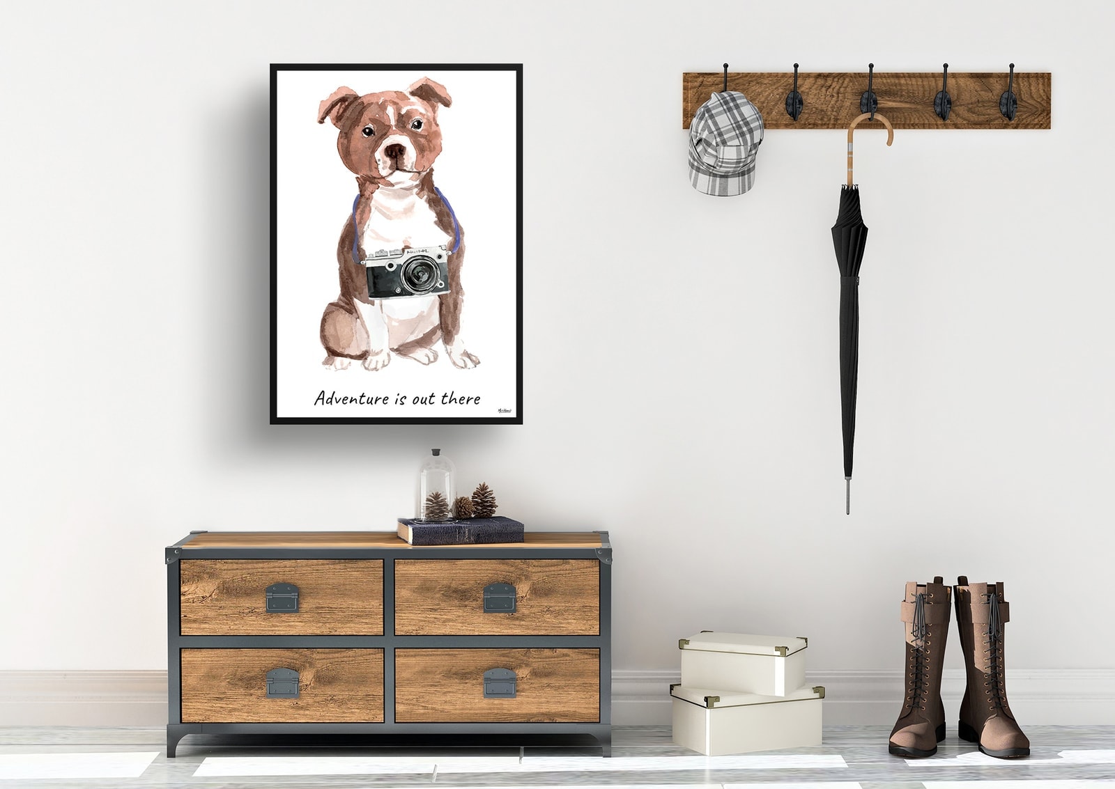Adventure is out there Staffordshire Bull Terrier dog print illustration. Framed & un-framed wall art 7 Adventure is out there Staffordshire Bull Terrier dog print illustration. Framed & un-framed wall art - Image 5