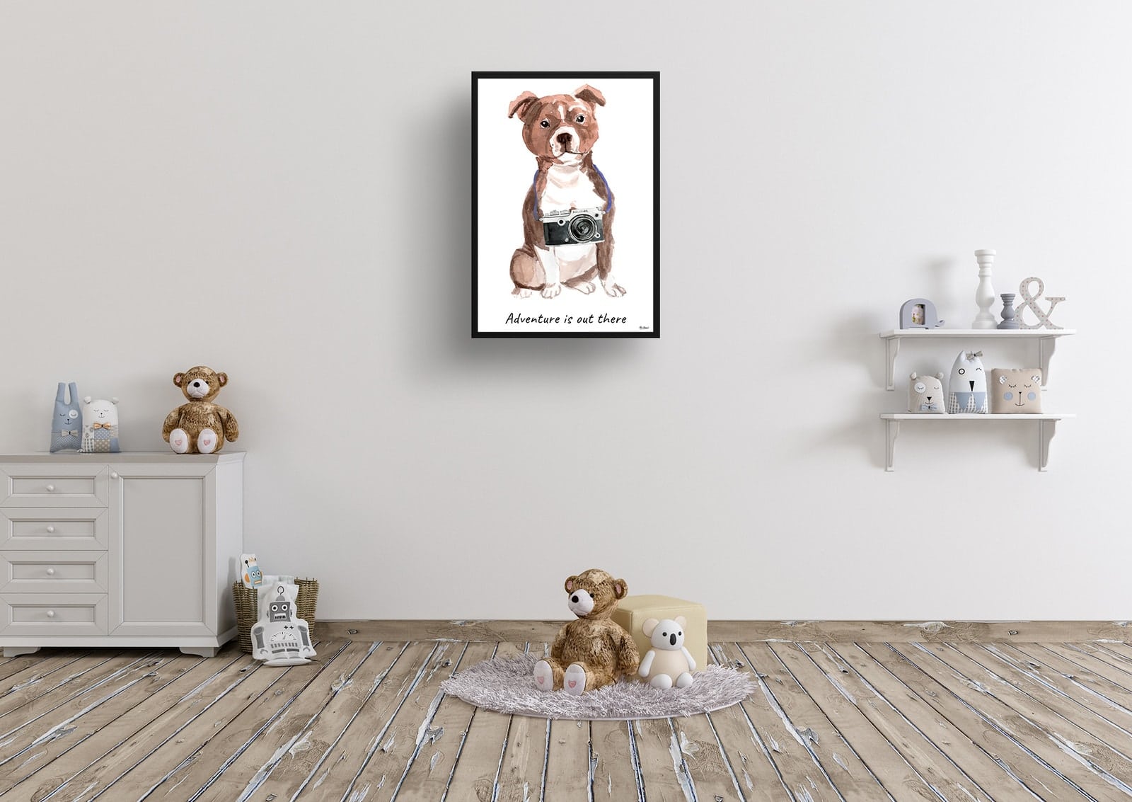 Adventure is out there Staffordshire Bull Terrier dog print illustration. Framed & un-framed wall art 8 Adventure is out there Staffordshire Bull Terrier dog print illustration. Framed & un-framed wall art - Image 6