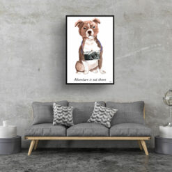 Adventure is out there Staffordshire Bull Terrier dog print illustration. Framed & un-framed wall art 16 adventure is out there portrait print staffordshire bull terrier 28x40 living room