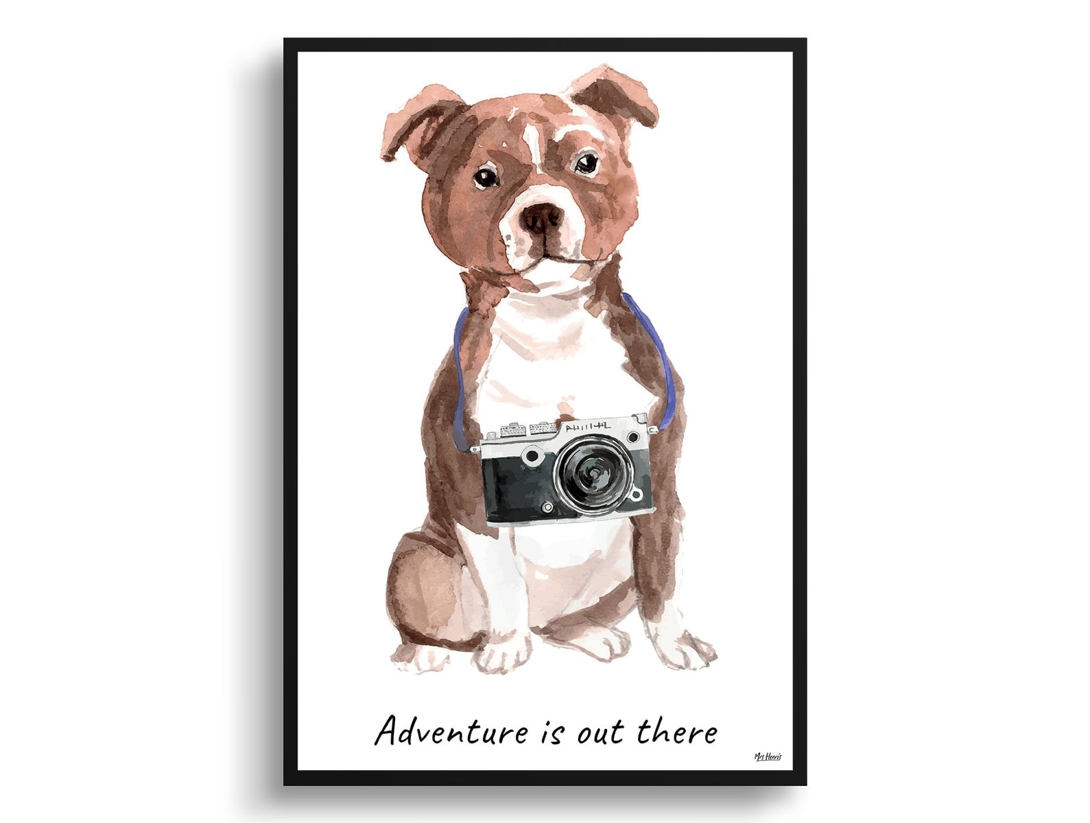 Adventure is out there Staffordshire Bull Terrier dog print illustration. Framed & un-framed wall art 3 Adventure is out there Staffordshire Bull Terrier dog print illustration. Framed & un-framed wall art