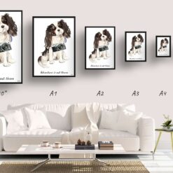 adventure is out there portrait print tri colour king charles spaniel size comparison