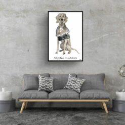 adventure is out there portrait print weimaraner 28x40 living room