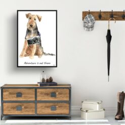 Adventure is out there Welsh Terrier dog print illustration. Framed & un-framed wall art 14 adventure is out there portrait print welsh terrier 28x40 hall