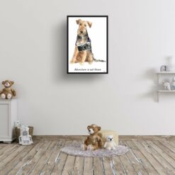 Adventure is out there Welsh Terrier dog print illustration. Framed & un-framed wall art 15 adventure is out there portrait print welsh terrier 28x40 kids room